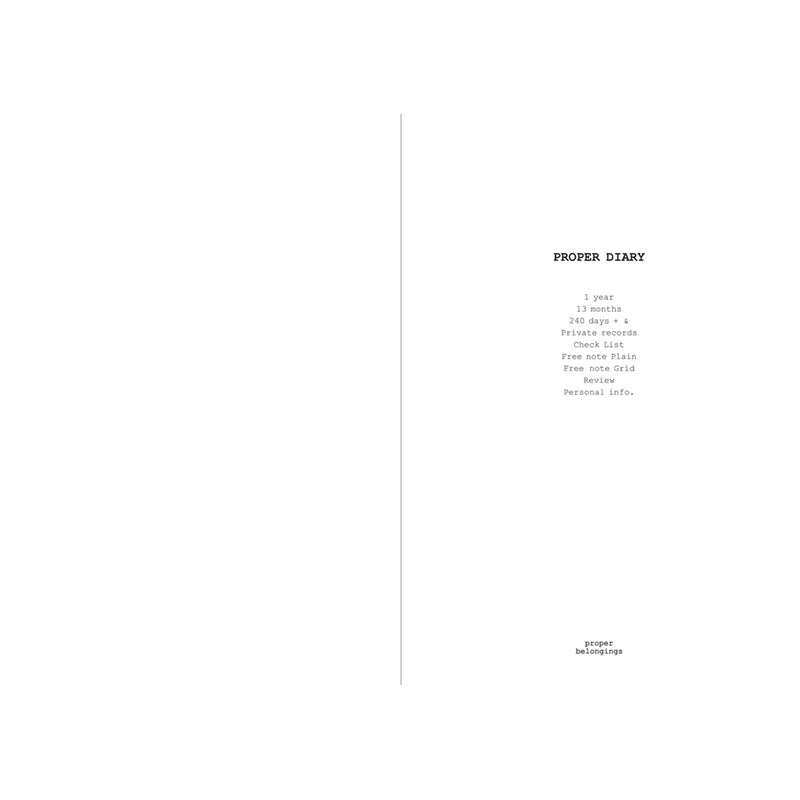 proper belongings - Proper Diary No.4