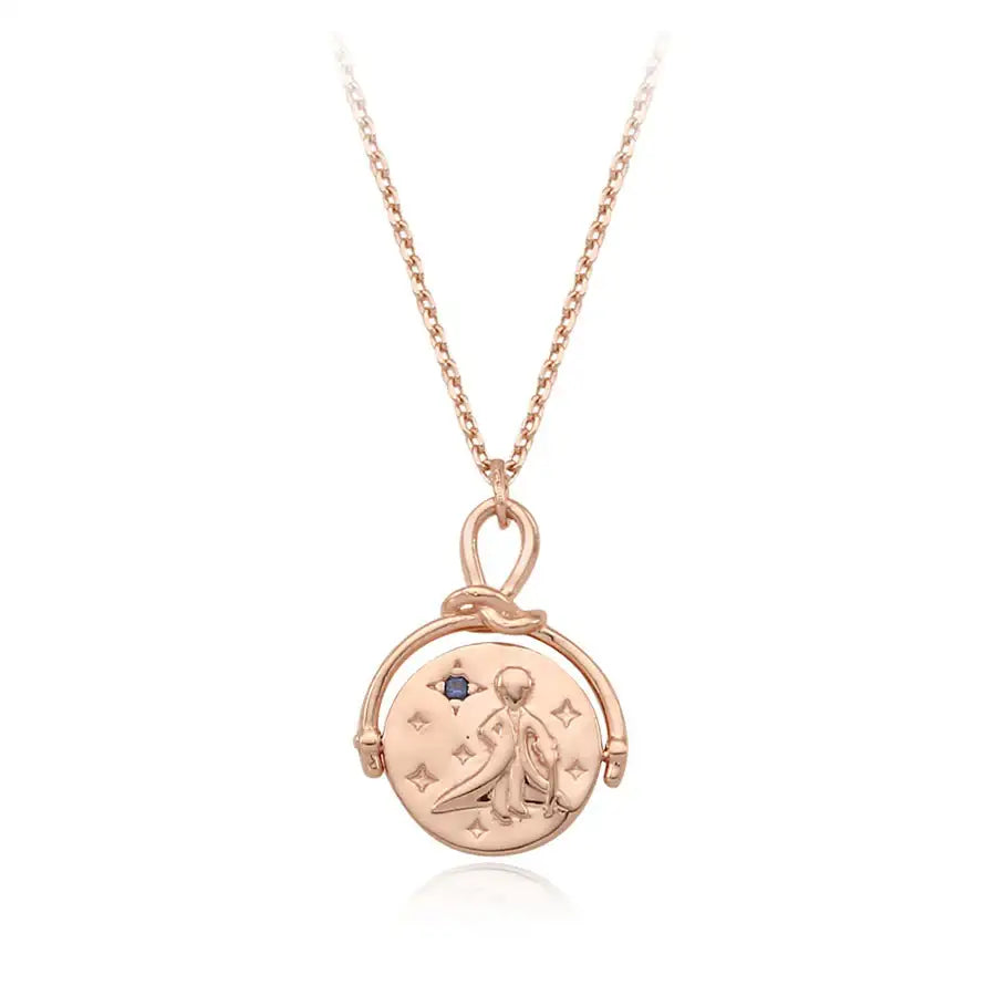 Le Petit Prince x OST - Double-sided Planet Rose Gold Coin Necklace - OST - Accessories, Jewelry - Harumio