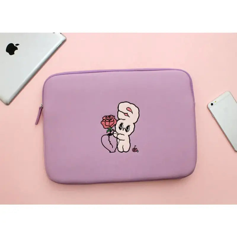 【Esther Bunny】 13 inch PU embroidery notebook pouch Esther Bunny - Notebook Pouch – Harumio