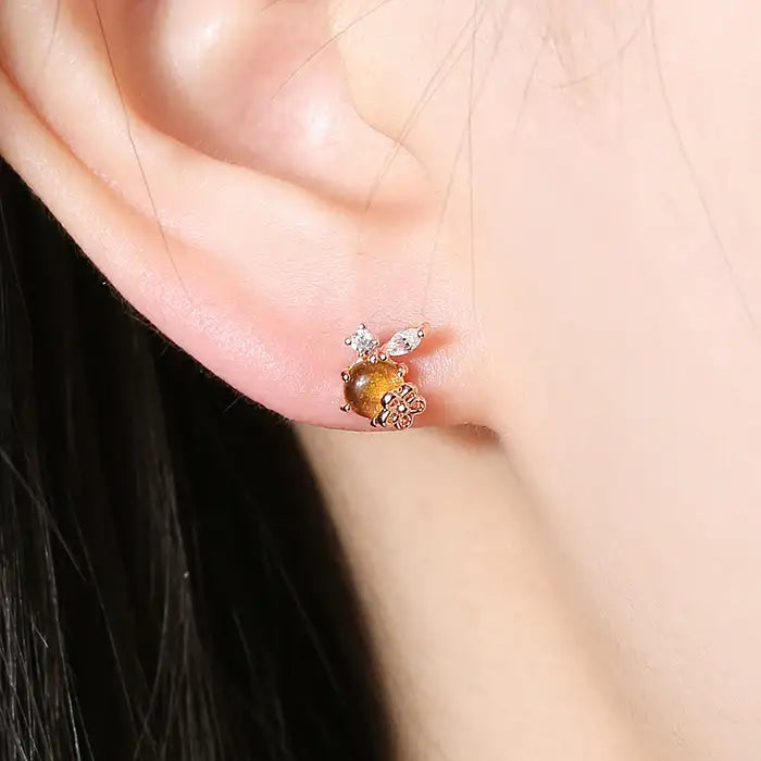 OST - Flower Rose Gold Ear Pierce Set - OST - Jewelry - Harumio