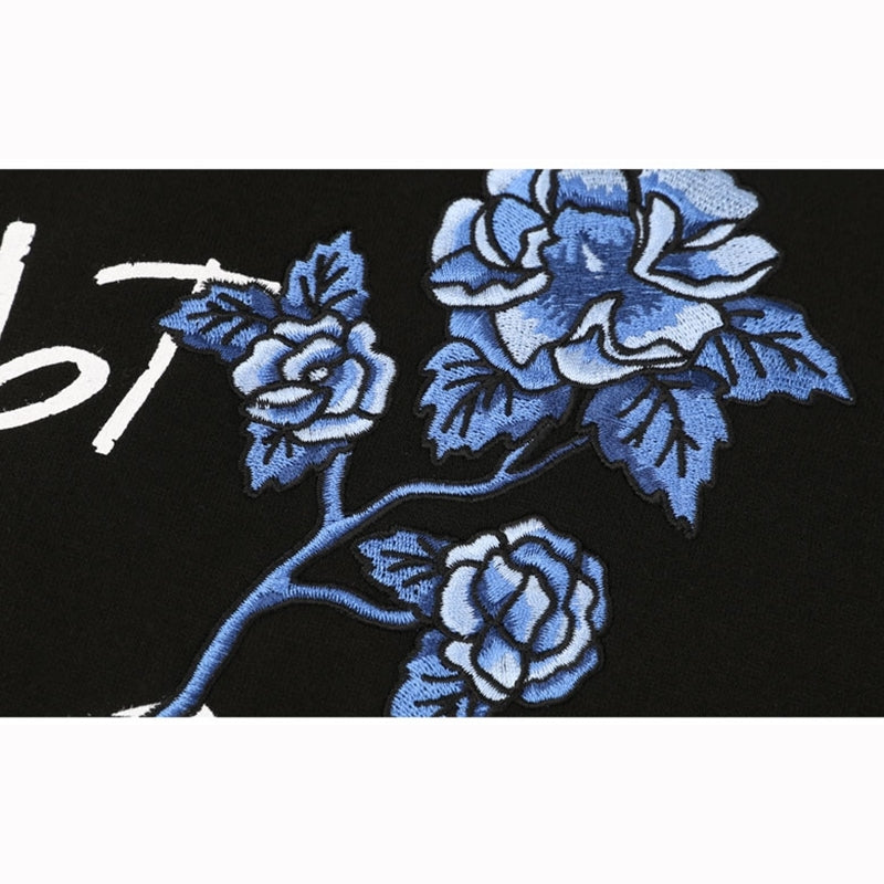 Ambler - Blue Rose Over Fit Zip Up Hoodie