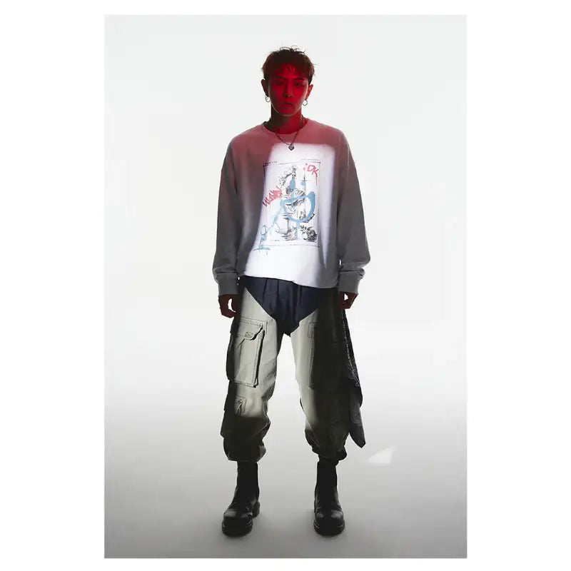ULKIN X iKON DK - Spray Smile Statue Sweatshirt - iKON - Sweatshirt - Harumio