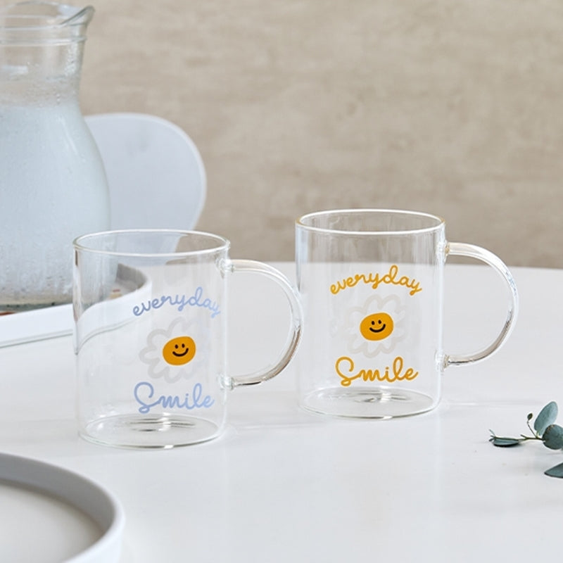 Korean ON Smile - Heat Resistant Glass Mug 2P Set