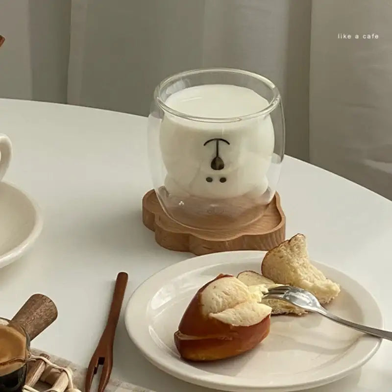 Like A Cafe - Wood Bear Coaster - Like A Cafe - Home & Living - Harumio