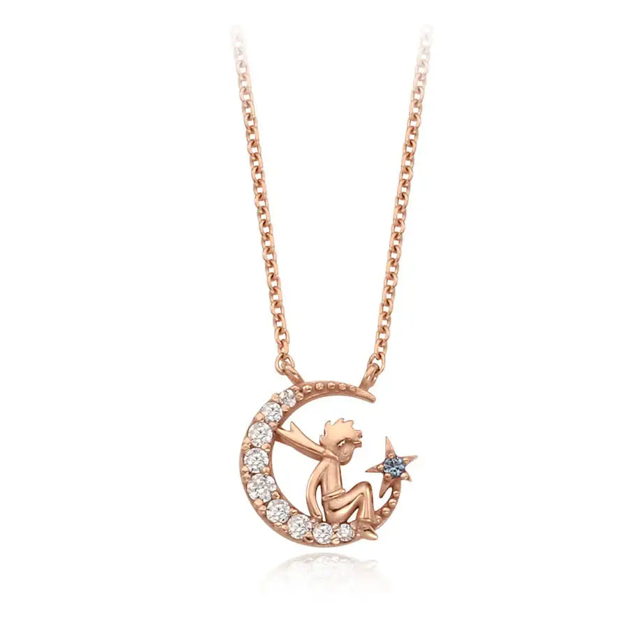 Le Petit Prince x OST - Le Petit Prince with The Moonlight Rose Gold Necklace - OST - Accessories, Jewelry - Harumio