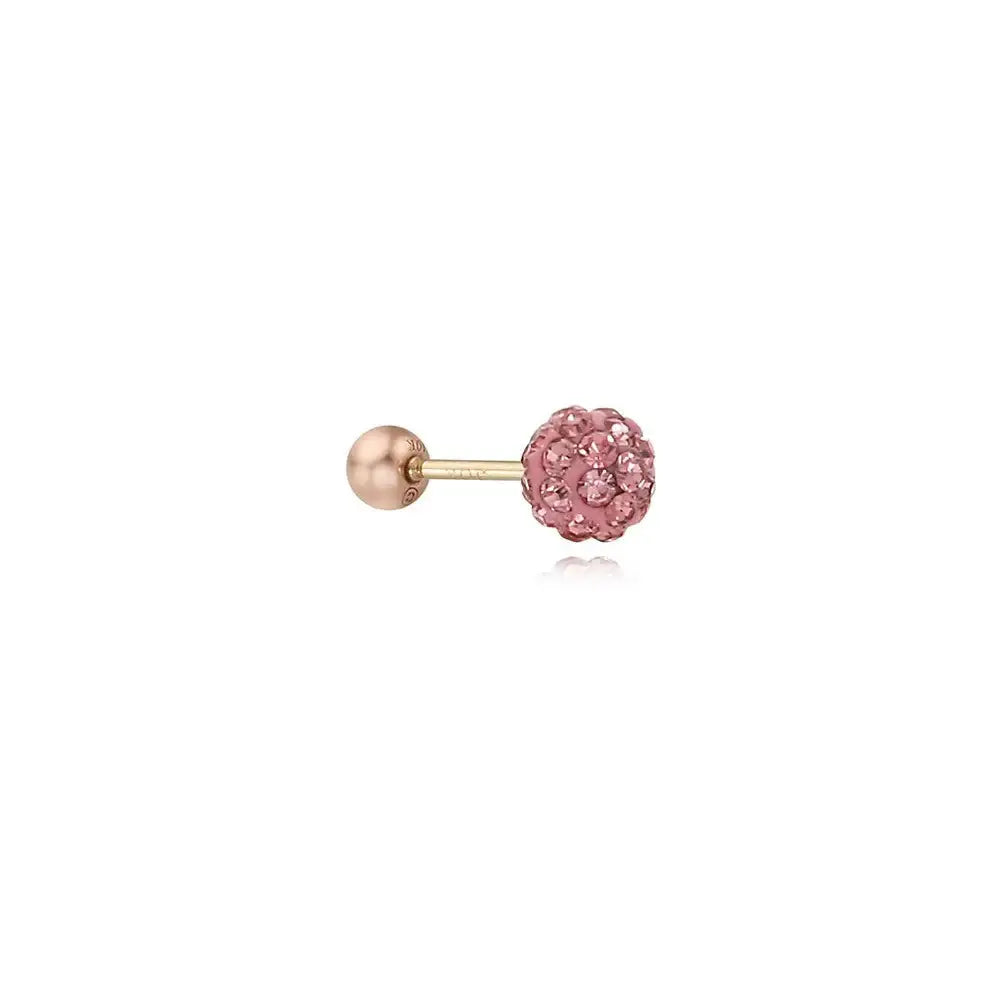 CLUE - 4mm Mirror Ball 14K Rose Gold Ear Pierce (Birthstone) - CLUE - Jewelry - Harumio