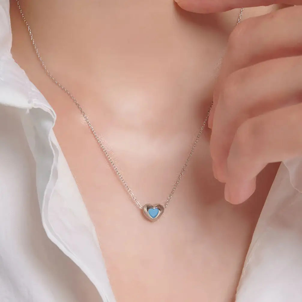 OST - Lovely Heart Silver Necklace - OST - Jewelry - Harumio