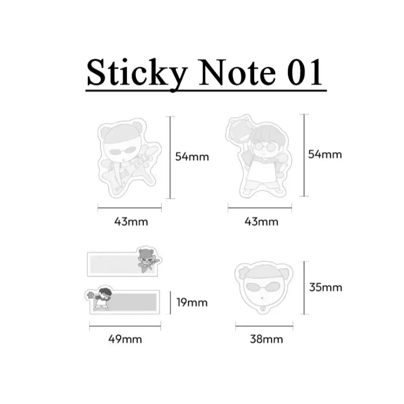 Maru Is a Puppy - Sticky Note - Webtoon Friends - Sticky Memo Pads - Harumio