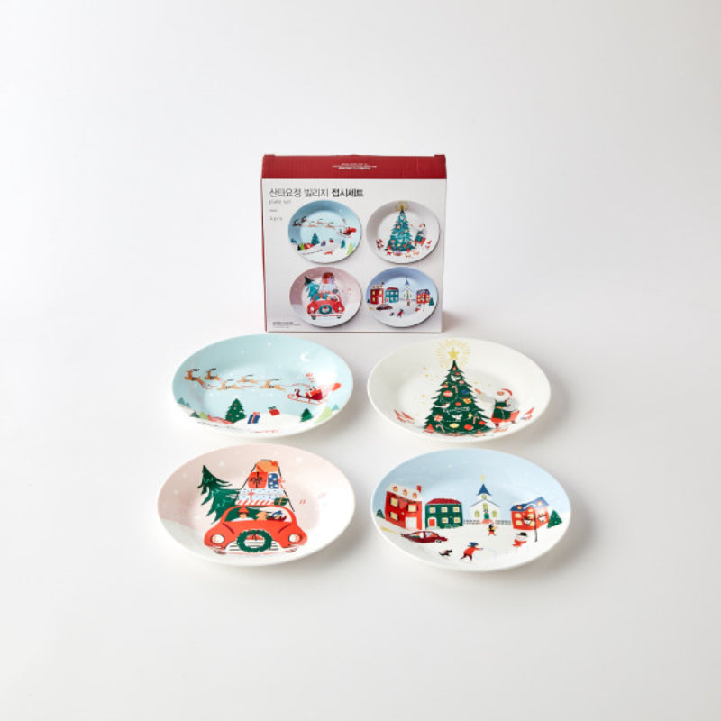 Korean Santa Fairy Village - Plate 4P Set