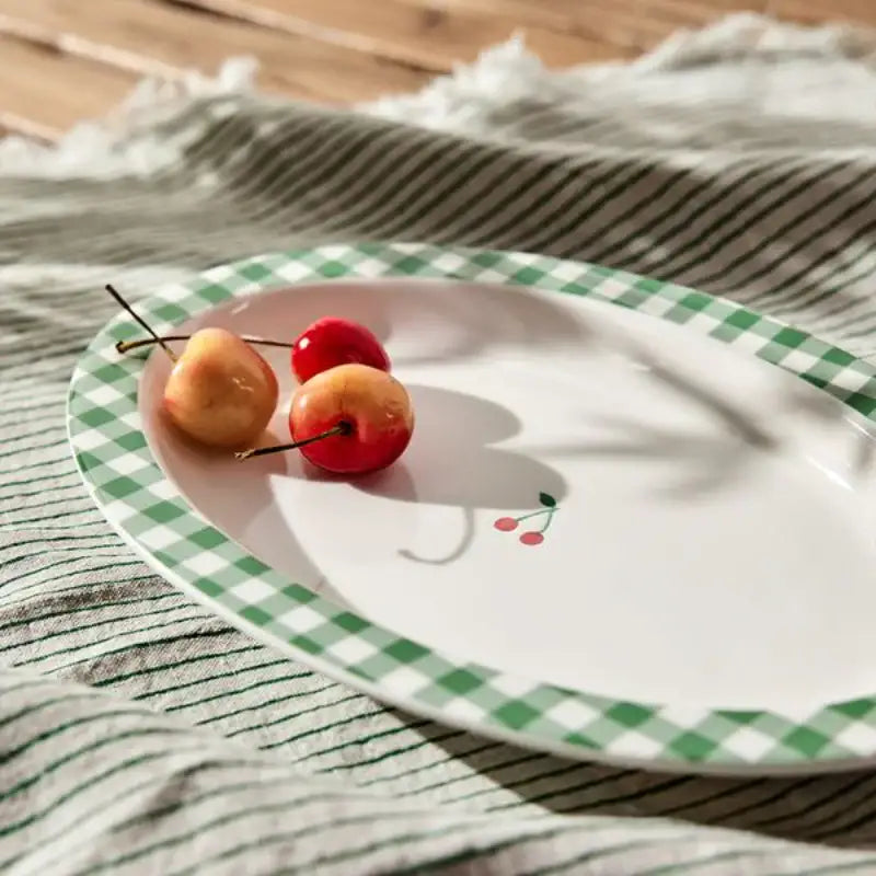 Korean Picnic Day - Oval Dinner Plate - Modern House - Kitchenware - Harumio