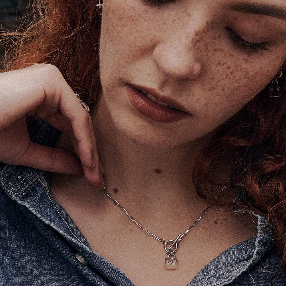 OST - Transparent Lock Toggle Bar Necklace - OST - Jewelry - Harumio