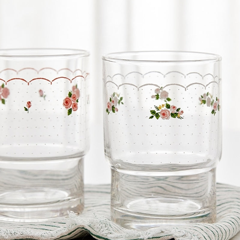 Korean L Rose in the Spring - Glass Cup 4P SET