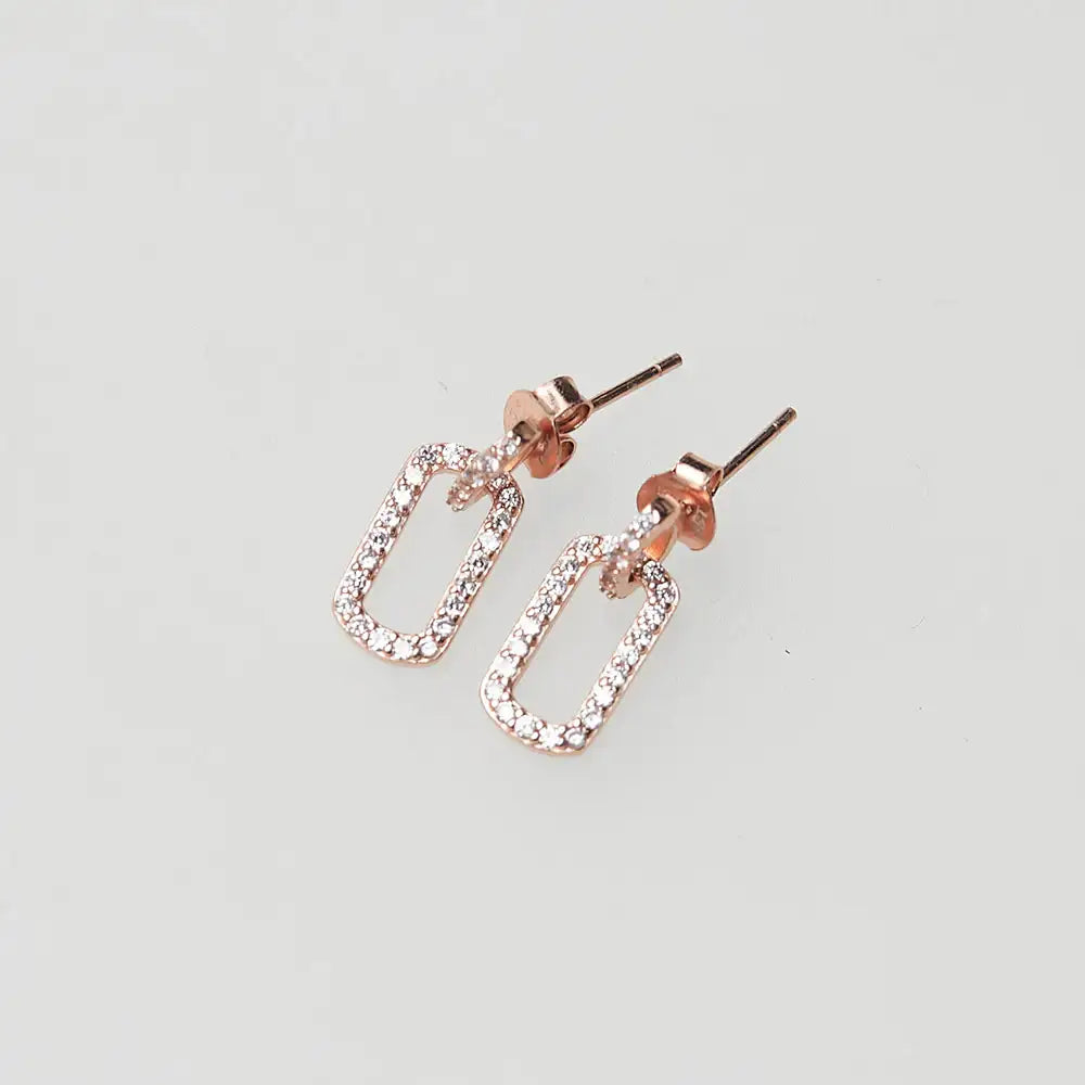 OST - Full Stone One-Touch Square Earrings - OST - Jewelry - Harumio
