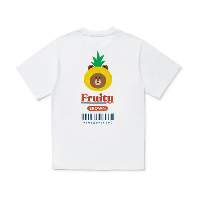 Line Friends - Fruity Barcode Short Sleeve T-Shirt - Line Friends - Clothes - Harumio