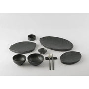 Chaora - Black Leaf Ellipse Plate - Chaora - Tableware - Harumio