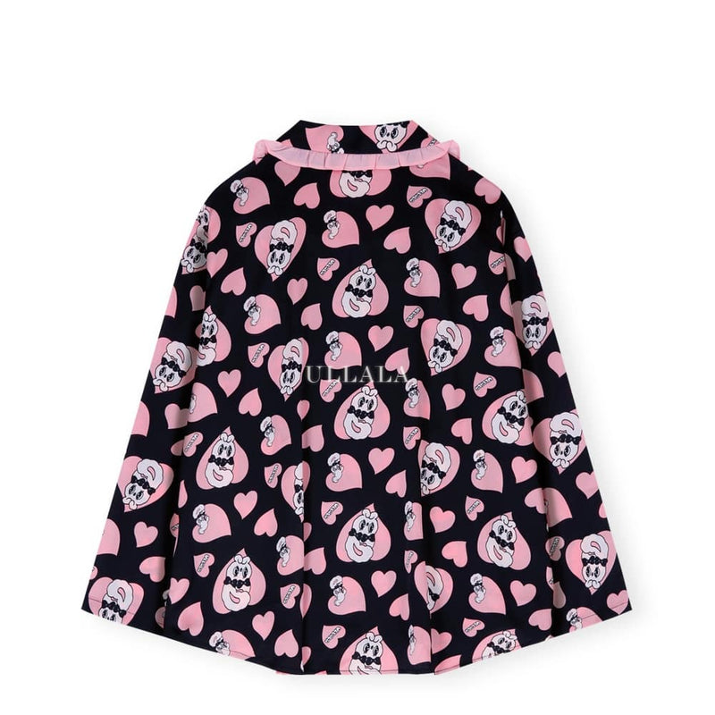 Esther Bunny x Ullala - Chic Bunny Long Sleeve Black Pajamas Set