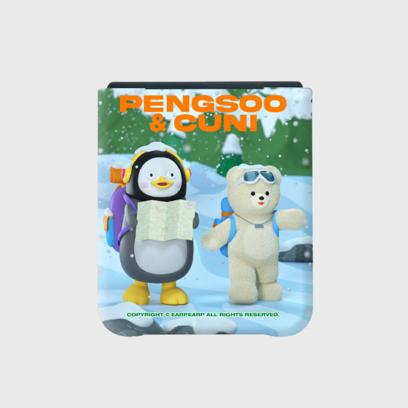 Earpearp x Pengsoo - Winter Travel Friends Galaxy Z Flip Hard Case