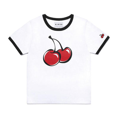 Kirsh - Big Cherry Ringer T-Shirt - White