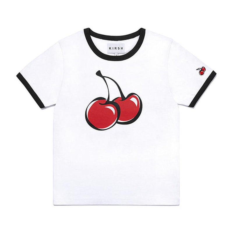 Kirsh - Big Cherry Ringer T-Shirt - White