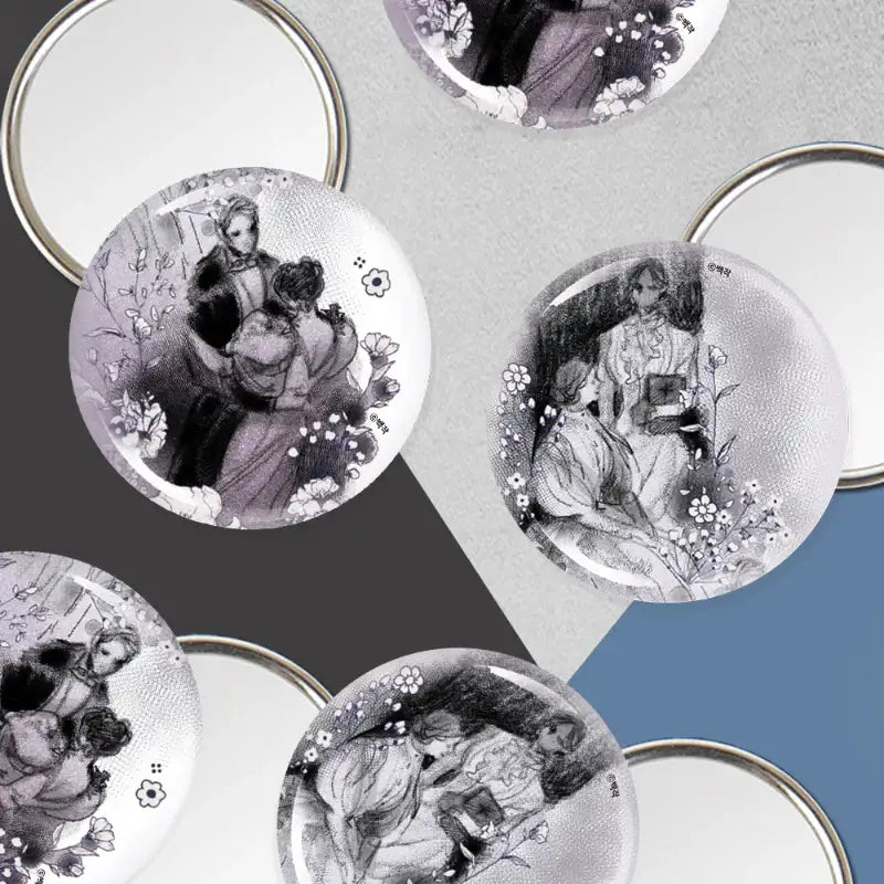 Roxane - Round Pin Mirror - Webtoon Shop - Mirror - Harumio