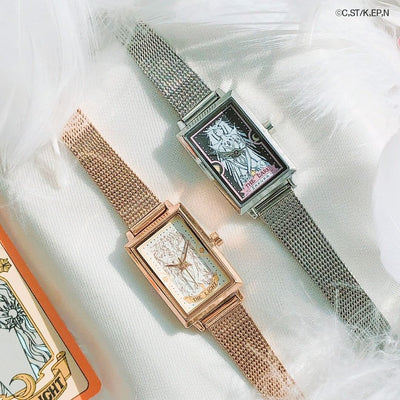 OST x Cardcaptor Sakura - Card Clock of Light and Dark Metal Mesh Watch