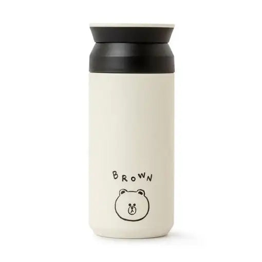 Line Friends - Official Merch - Brown Face Travel Tumbler (350ml) - Line Friends - Accessories - Harumio