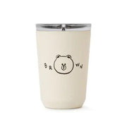 Line Friends - Official Merch - Brown Face Tumbler (360ml) - Line Friends - Accessories - Harumio