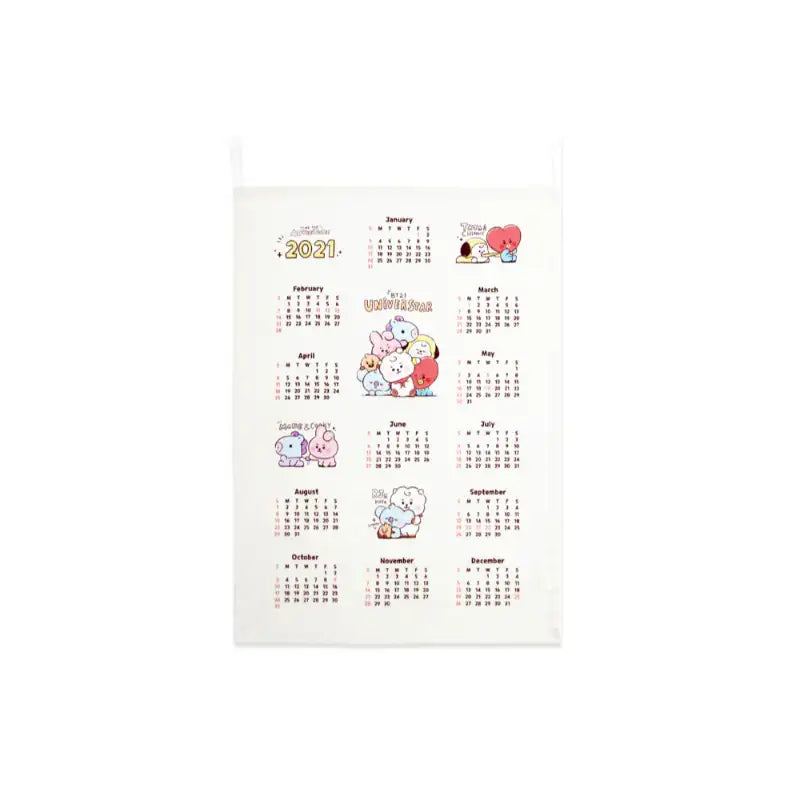 NARA HOME DECO X BT21- Sketch Fabric Calendar - NARA HOME DECO X BT21 - Accessories - Harumio