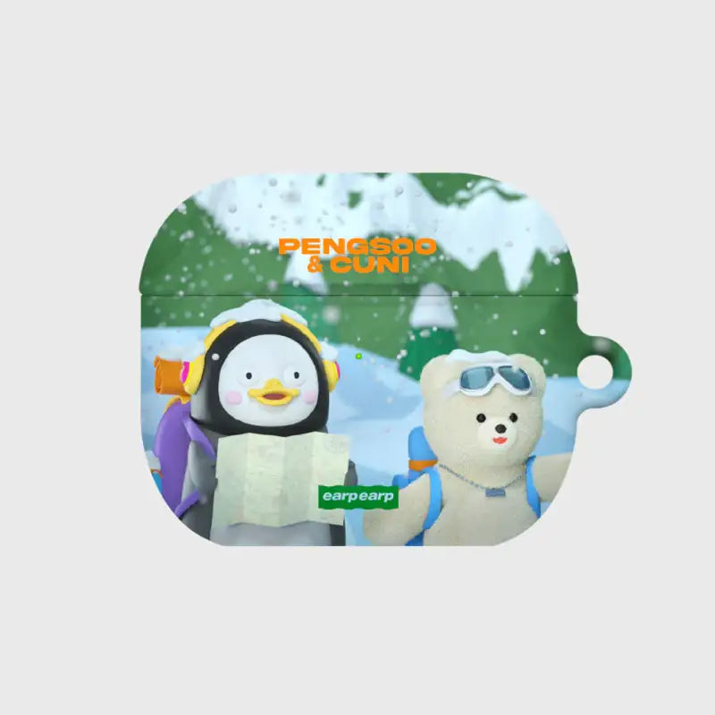 Earpearp x Pengsoo - Winter Travel Friends AirPods Hard Case (Blue) - Earpearp x Pengsoo - AirPods Case - Harumio