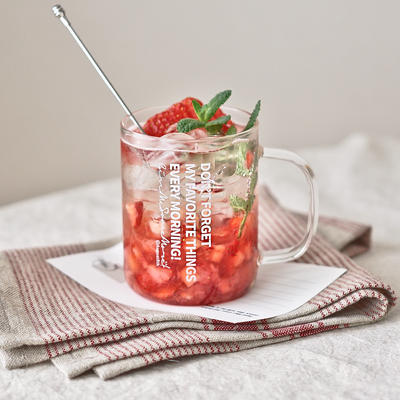 August8th - Every Morning White Lettering Glass Mug (430ml)