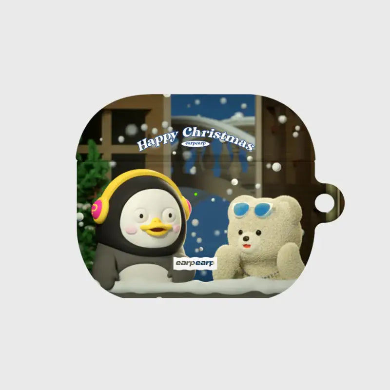 Earpearp x Pengsoo - White Christmas AirPods Hard Case (Navy) - Earpearp x Pengsoo - AirPods Case - Harumio