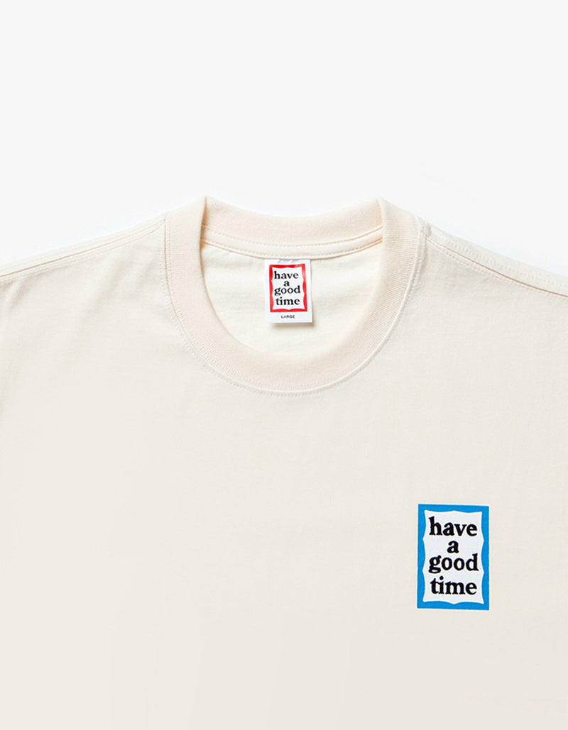 have a good time - Mini Blue Frame Short Sleeve T-shirt - Cream