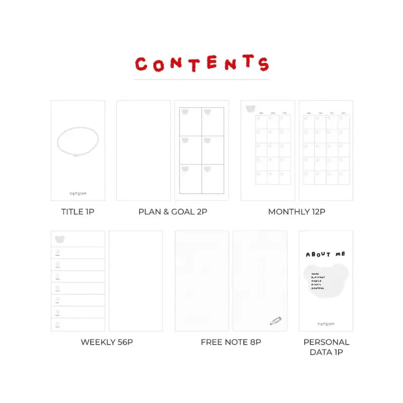 Teteum - Weekly Notebook - Teteum - Stationary - Harumio