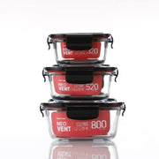 Neoflam - Neovent Square Container Set Of 3 - Neoflam - Food Container - Harumio
