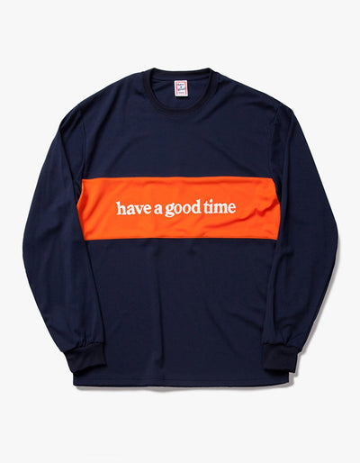 have a good time - Panel Jersey Long Sleeve T-shirt - Navy
