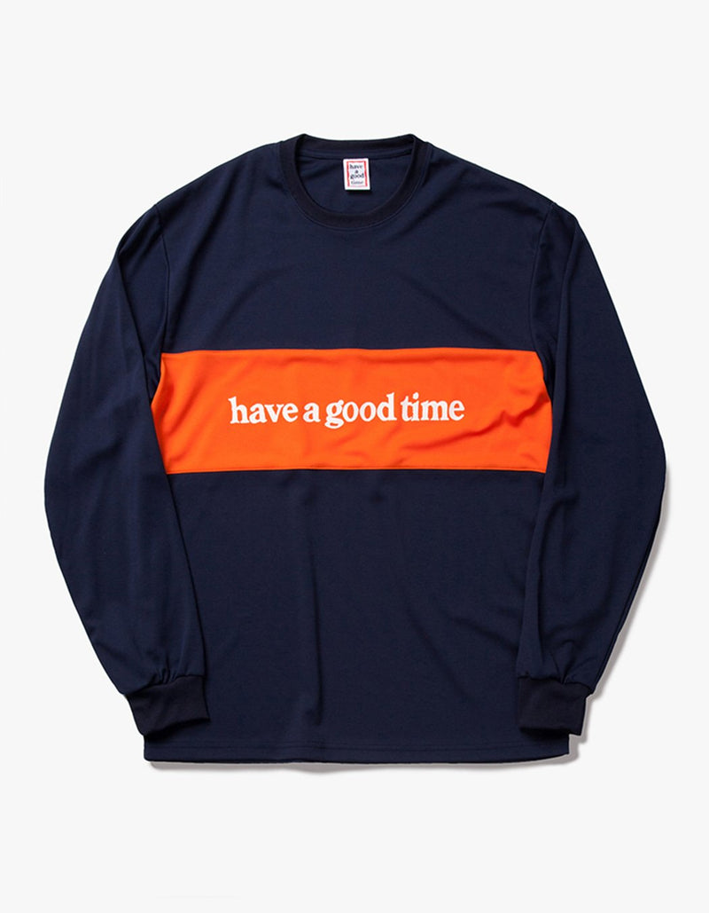 have a good time - Panel Jersey Long Sleeve T-shirt - Navy
