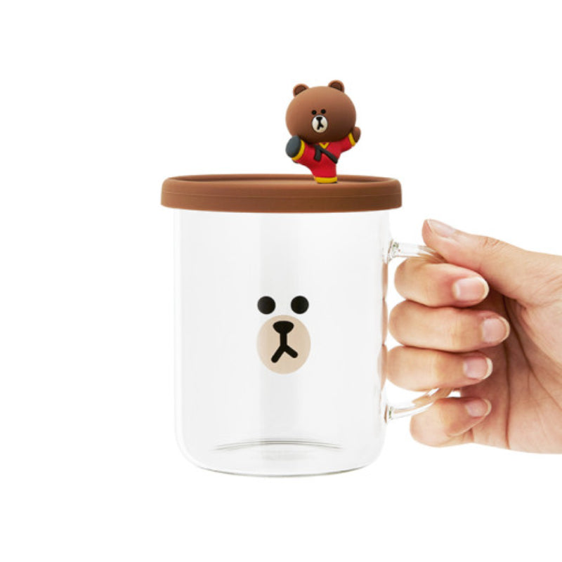 LINE FRIENDS x Kung Fu Panda - Brown Mug & Tea Bag Holder Lid Set