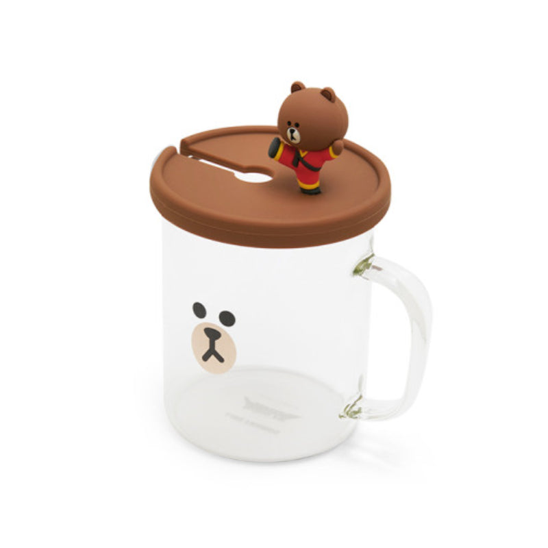 LINE FRIENDS x Kung Fu Panda - Brown Mug & Tea Bag Holder Lid Set