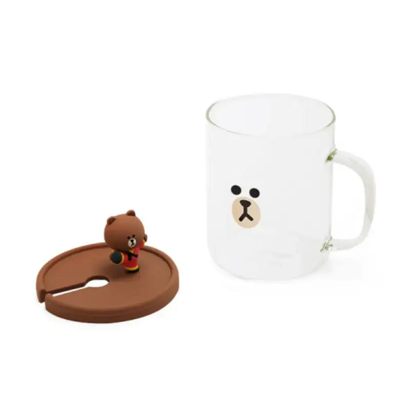 LINE FRIENDS x Kung Fu Panda - Brown Mug & Tea Bag Holder Lid Set - LINE FRIENDS - Tableware - Harumio
