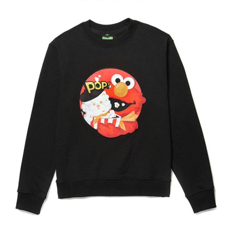 Beyond Closet x Sesame Street - Elmo Signature Patch Sweatshirt - Black