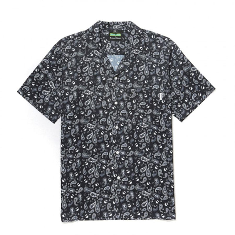 Beyond Closet x Sesame Street - Paisley Print Short Sleeve Shirt - Black