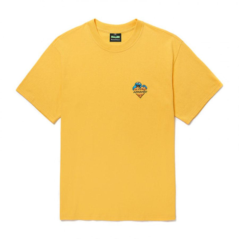 Beyond Closet x Sesame Street - Cookie Monster Heart Logo Short Sleeve T-shirt - Yellow