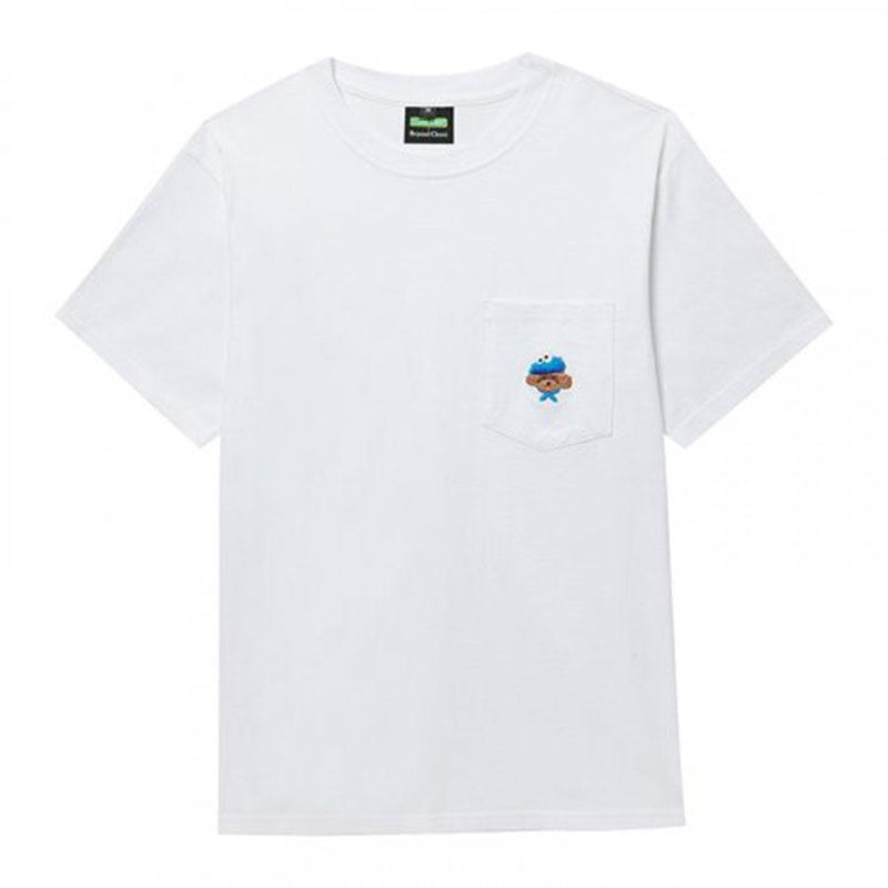 Beyond Closet x Sesame Street - Signature Logo Pocket Short Sleeve T-shirt - White