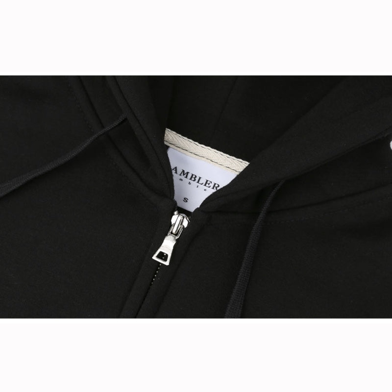 Ambler - Blue Rose Over Fit Zip Up Hoodie