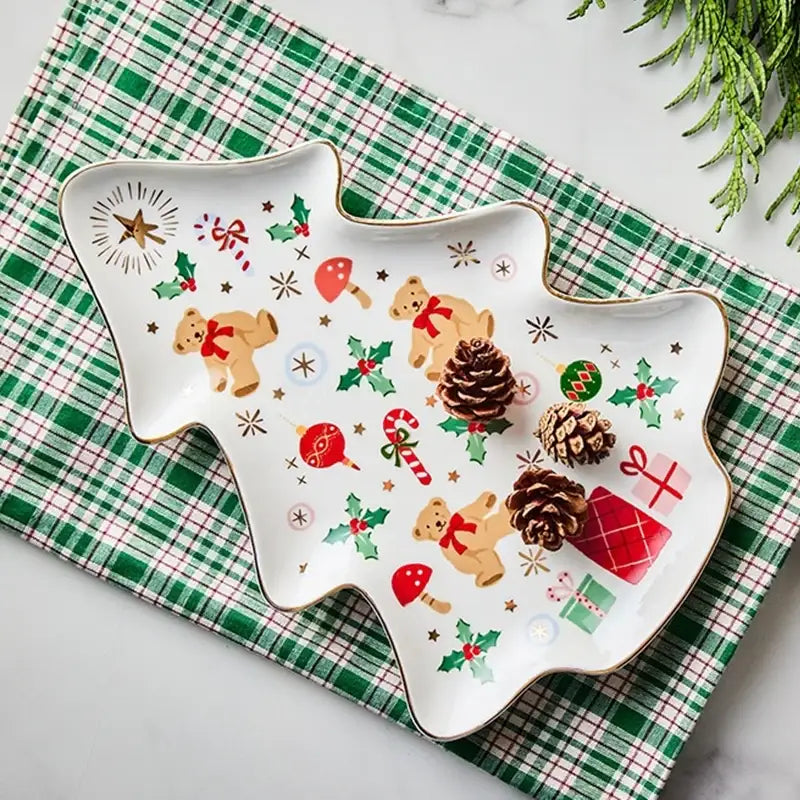 Korean Winter Story - Gold Rim Plate - Modern House - Plates - Harumio
