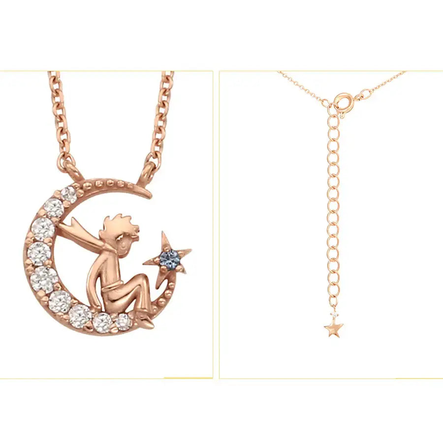 Le Petit Prince x OST - Le Petit Prince with The Moonlight Rose Gold Necklace - OST - Accessories, Jewelry - Harumio