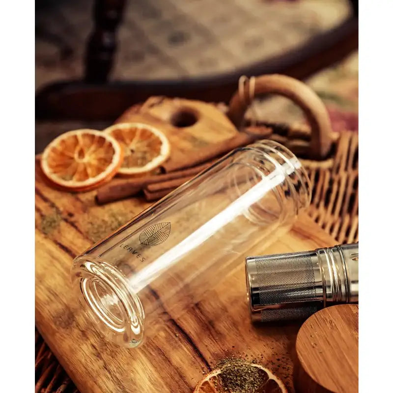 LEAVES- Bamboo Glass Tea Tumbler - LEAVES - Kitchenware - Harumio