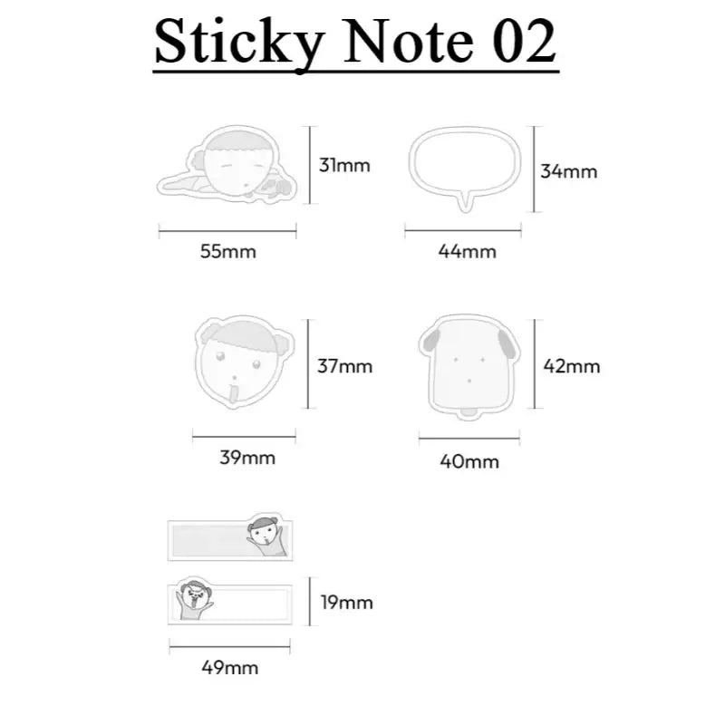 Maru Is a Puppy - Sticky Note - Webtoon Friends - Sticky Memo Pads - Harumio