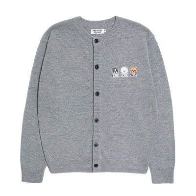 Beyond Closet - Apollo Collection Crew Logo Round Knit Cardigan