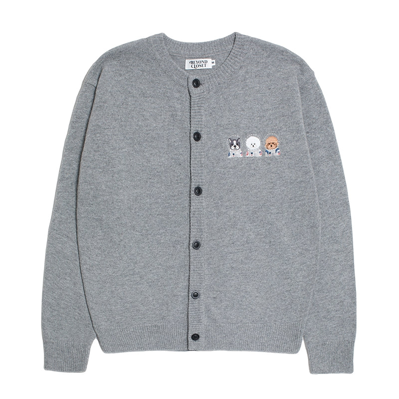 Beyond Closet - Apollo Collection Crew Logo Round Knit Cardigan
